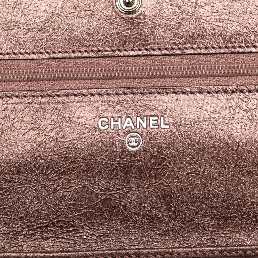 Pink Leather Chanel Wallet On Chain