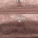 Pink Leather Chanel Wallet On Chain