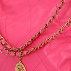 Pink Leather Chanel Bucket Bag