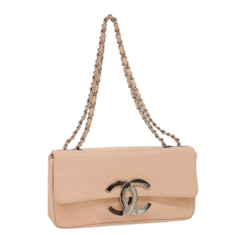 Pink Leather Chanel Shoulder Bag