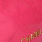 Pink Leather Chanel Bucket Bag