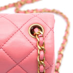 Pink Leather Chanel Flap Bag
