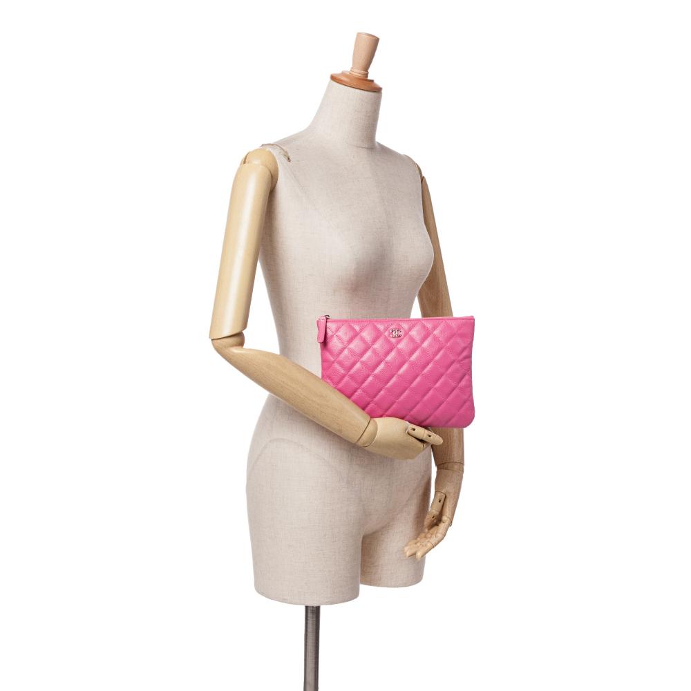 Pink Leather Chanel Clutch