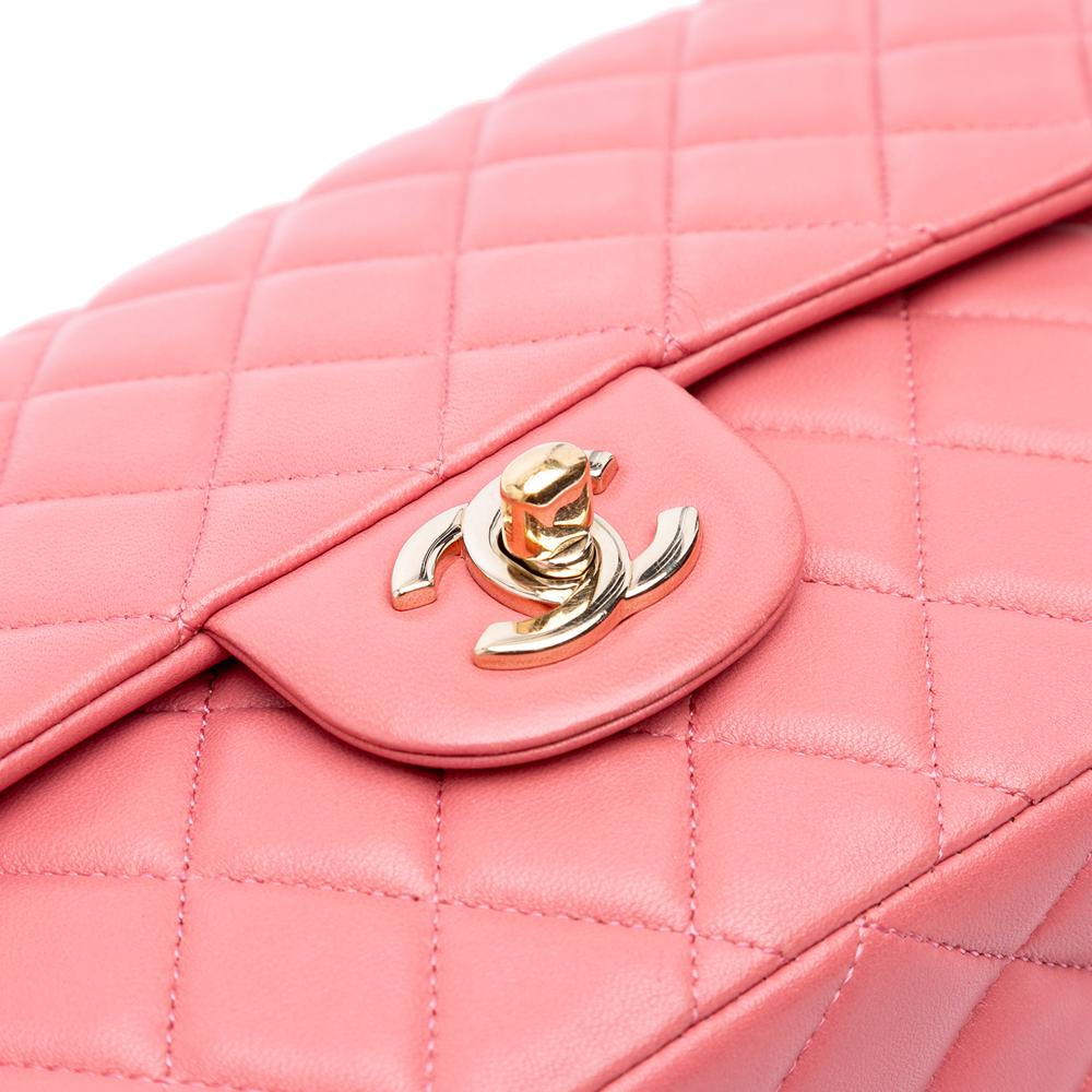 Pink Leather Chanel Flap Bag