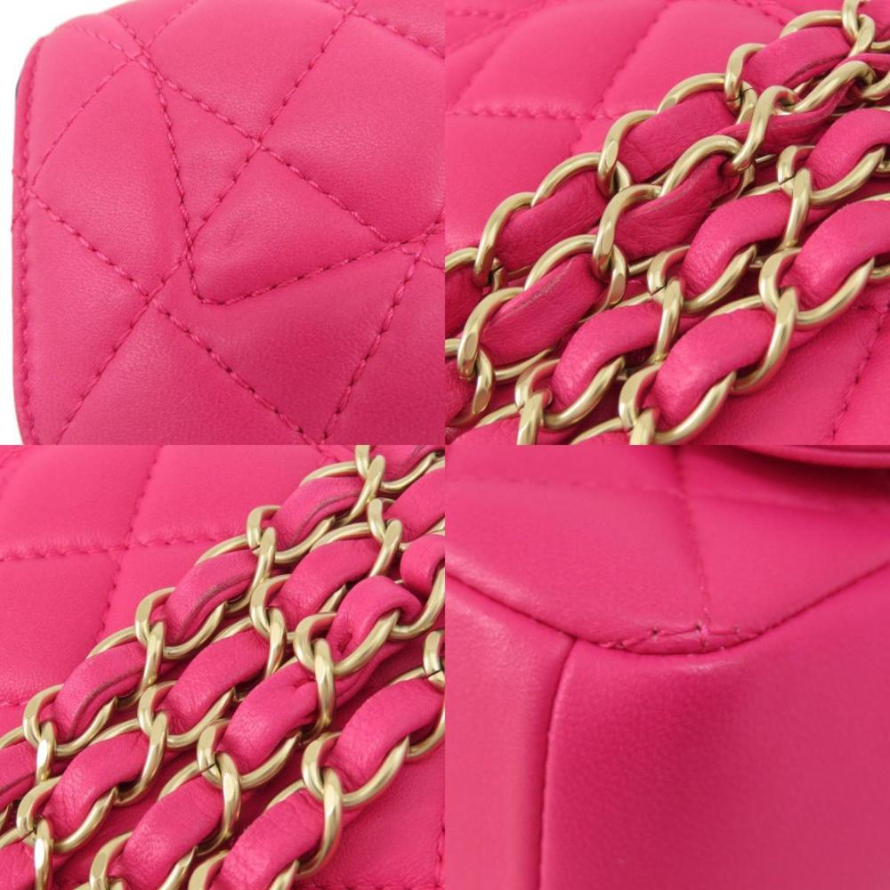 Pink Leather Chanel Shoulder Bag