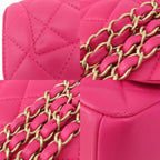 Pink Leather Chanel Shoulder Bag