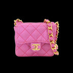 Pink Satin Chanel Shoulder Bag