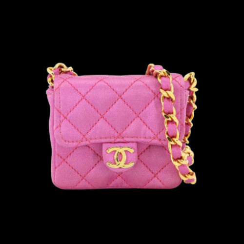 Pink Satin Chanel Shoulder Bag