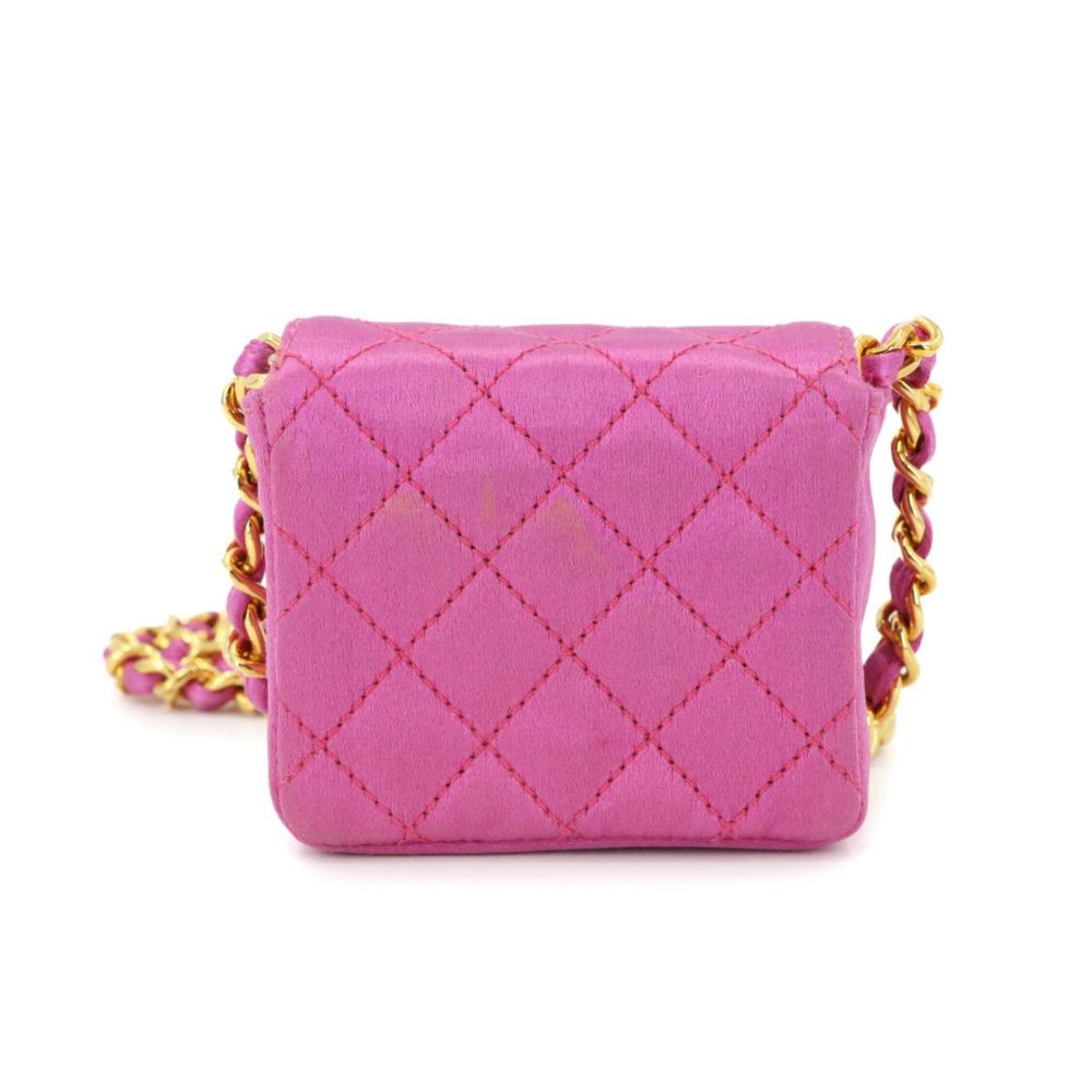 Pink Satin Chanel Shoulder Bag