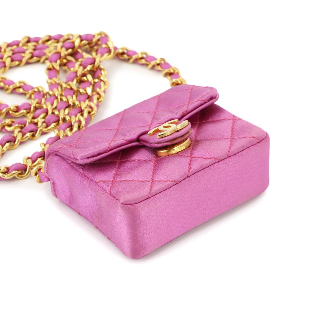 Pink Satin Chanel Shoulder Bag
