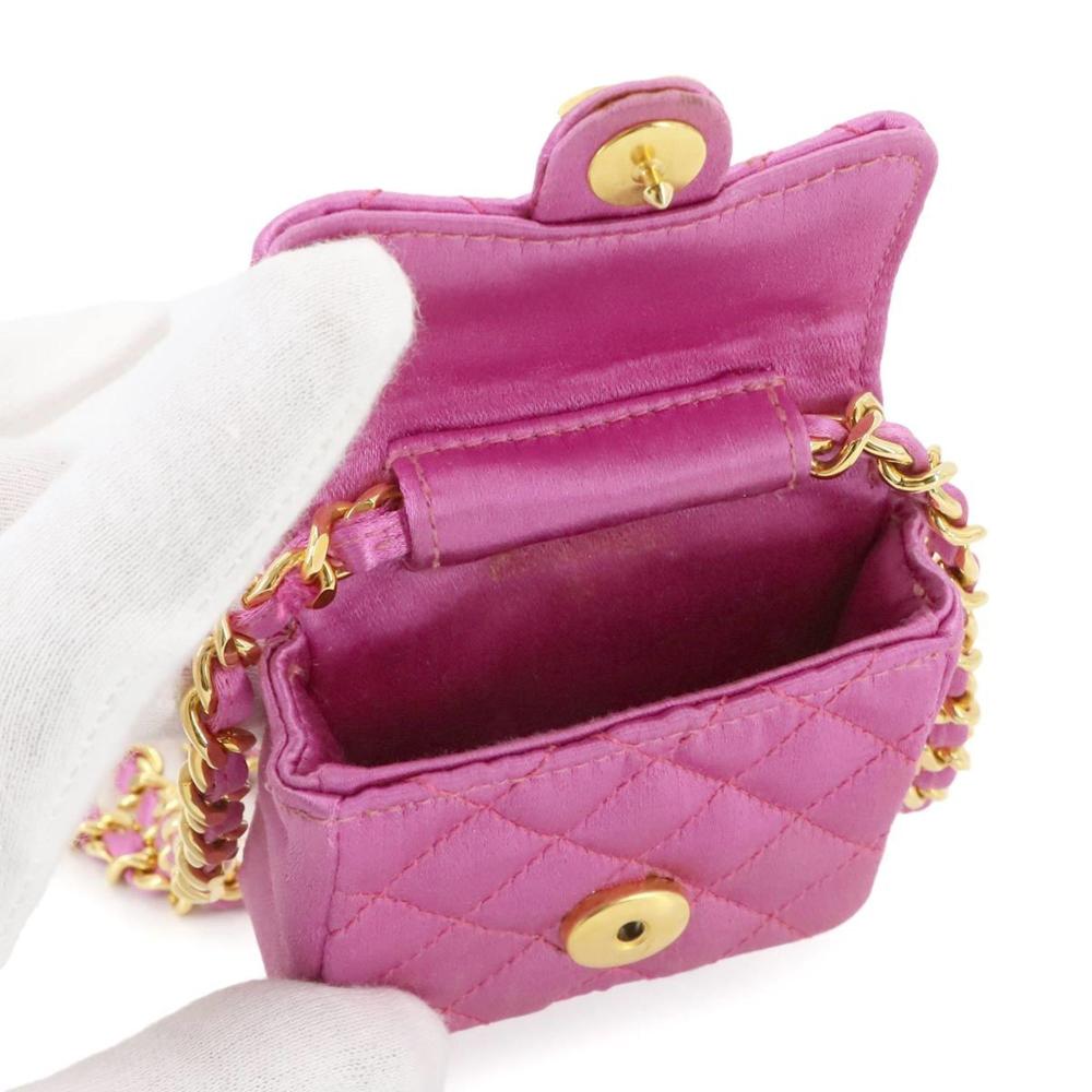 Pink Satin Chanel Shoulder Bag