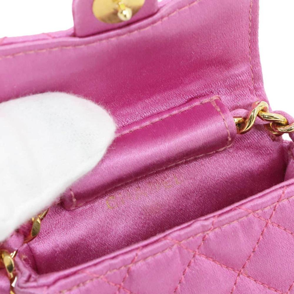 Pink Satin Chanel Shoulder Bag