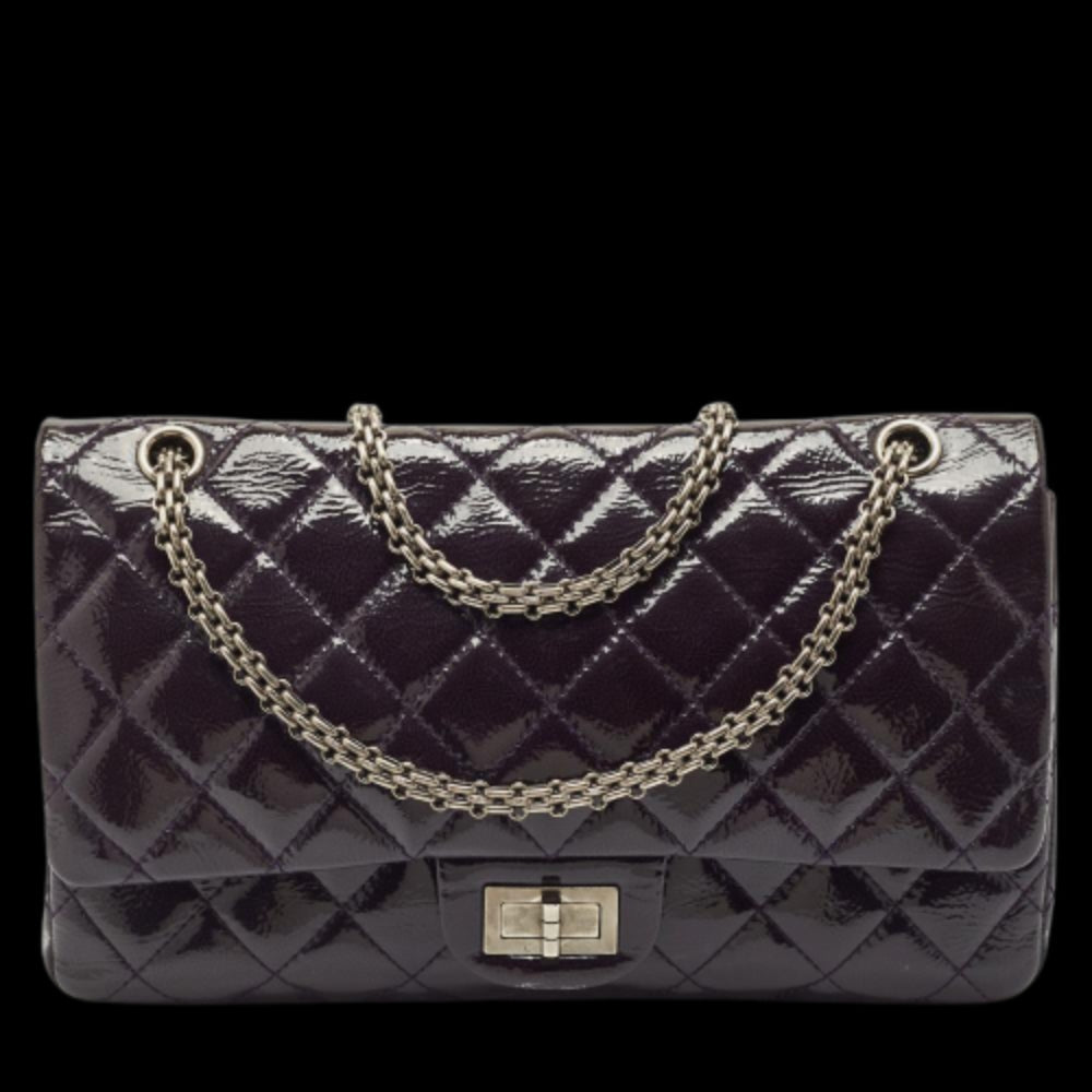Purple Fabric Chanel Flap Bag