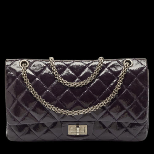 Purple Fabric Chanel Flap Bag