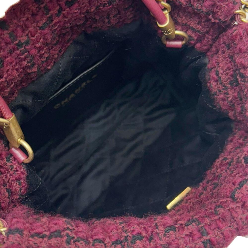 Purple Fabric Chanel Shoulder Bag