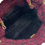 Purple Fabric Chanel Shoulder Bag