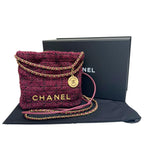 Purple Fabric Chanel Shoulder Bag