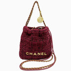 Purple Fabric Chanel Shoulder Bag