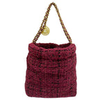 Purple Fabric Chanel Shoulder Bag