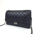 Purple Fabric Chanel Shoulder Bag