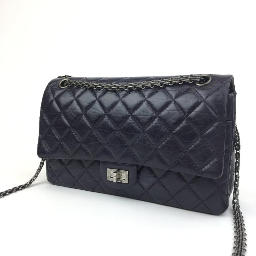 Purple Fabric Chanel Shoulder Bag