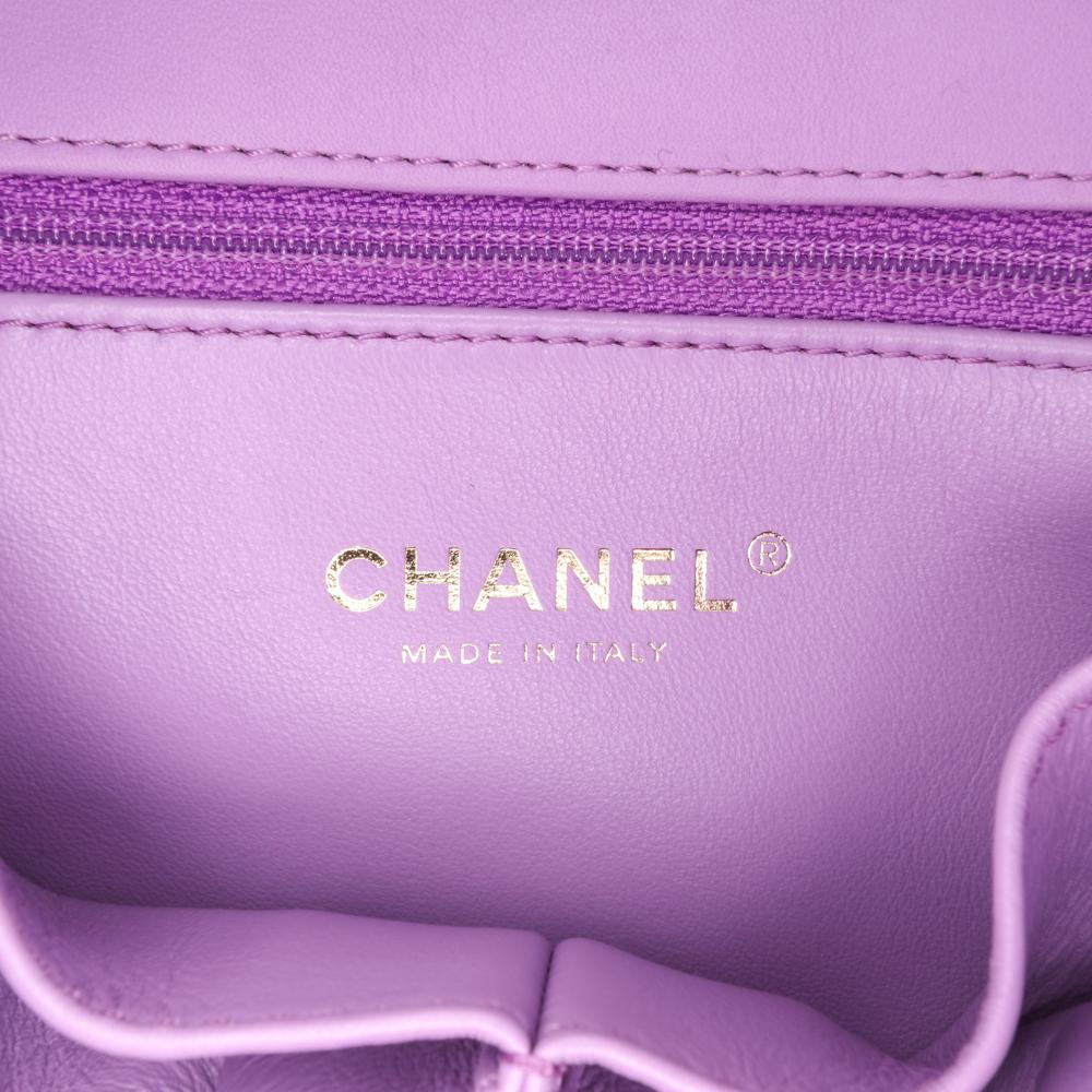 Purple Fabric Chanel Flap Bag