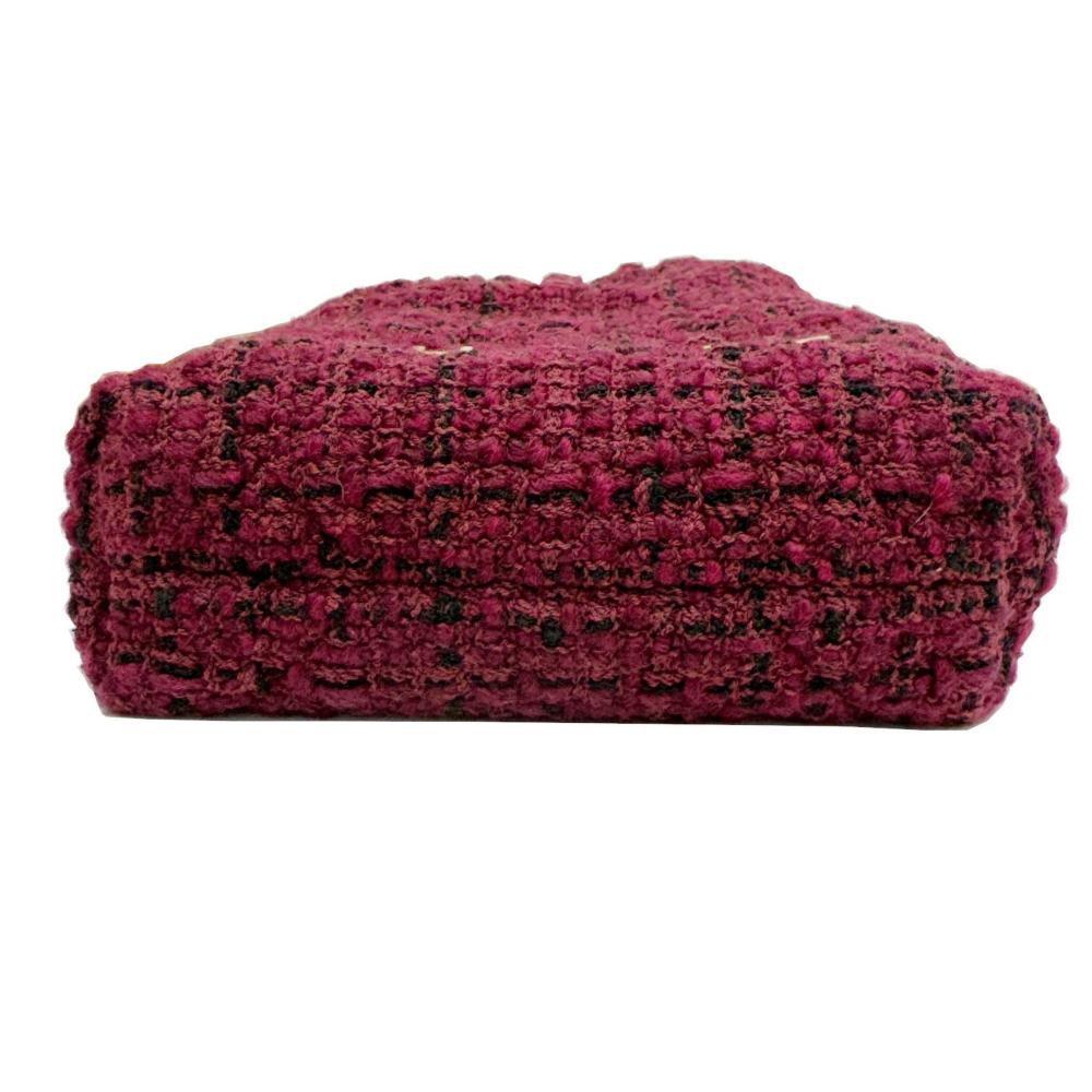 Purple Fabric Chanel Shoulder Bag