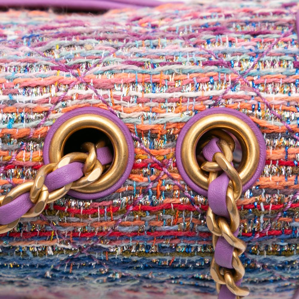 Purple Fabric Chanel Flap Bag