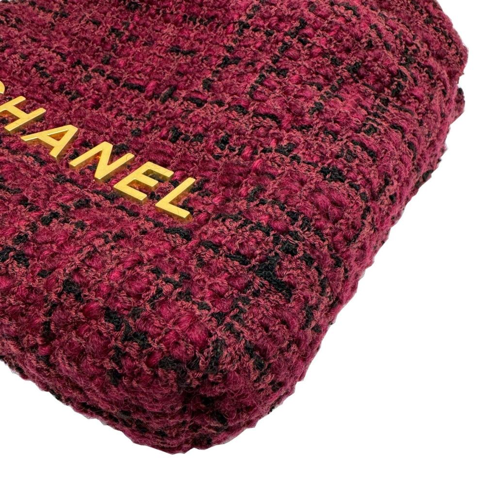 Purple Fabric Chanel Shoulder Bag