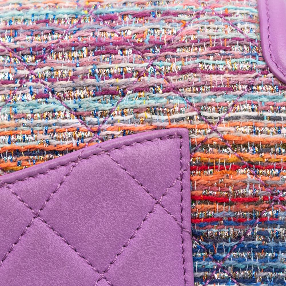 Purple Fabric Chanel Flap Bag