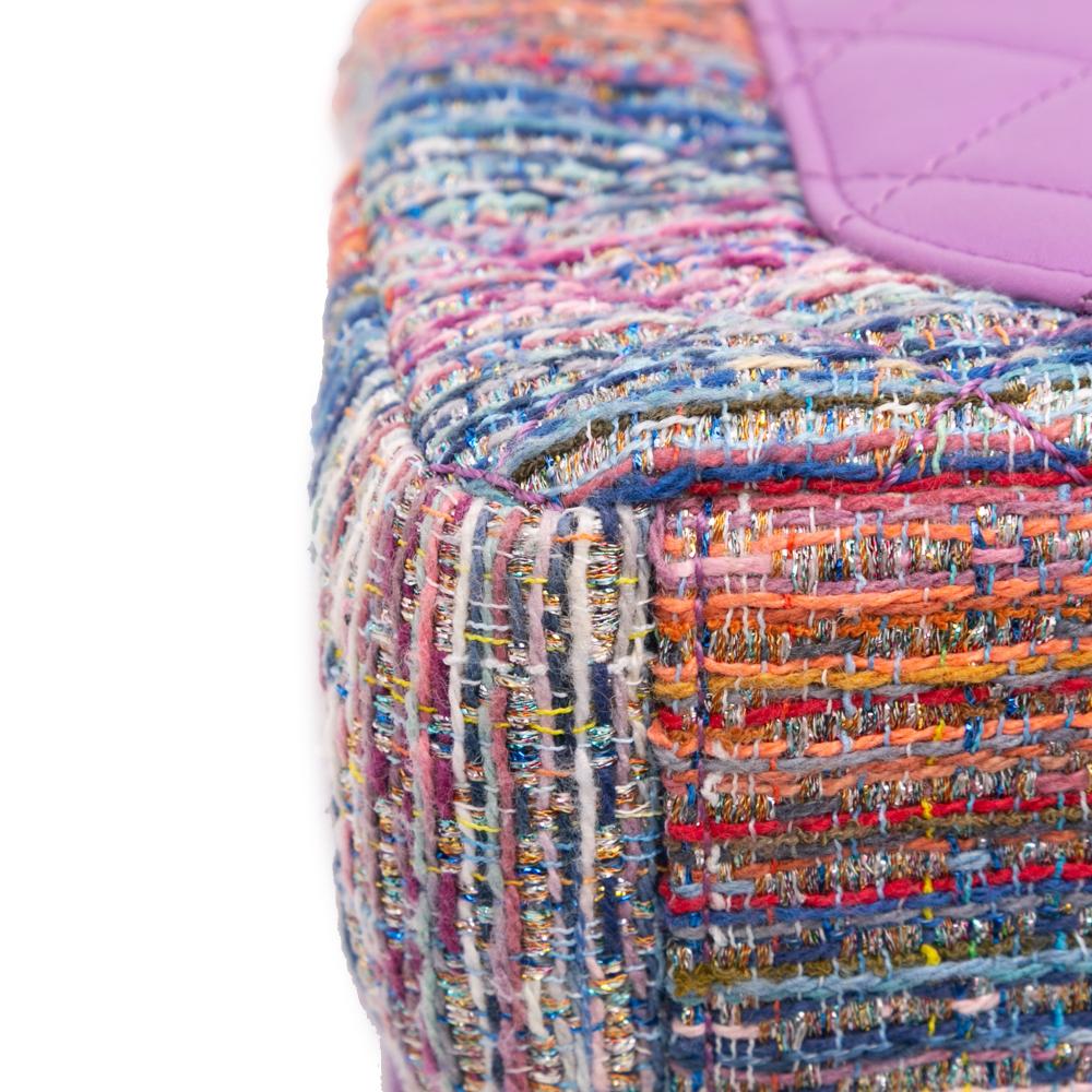 Purple Fabric Chanel Flap Bag