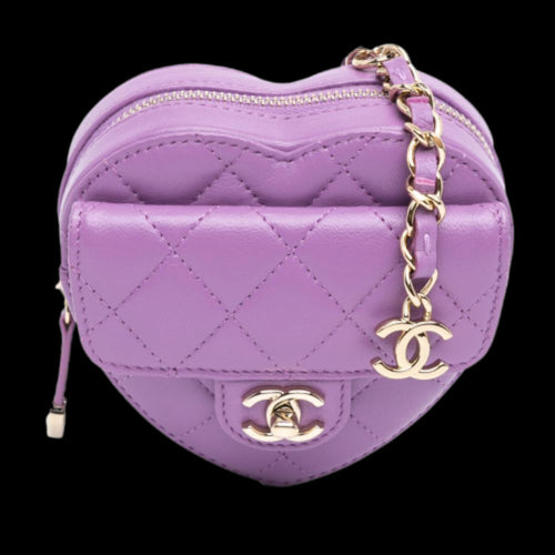 Purple Leather Chanel Belt Bag