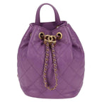 Purple Leather Chanel Backpack