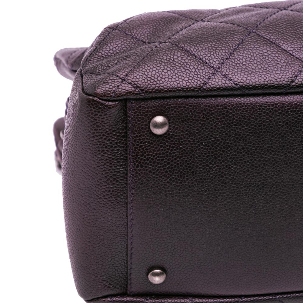 Purple Leather Chanel Tote