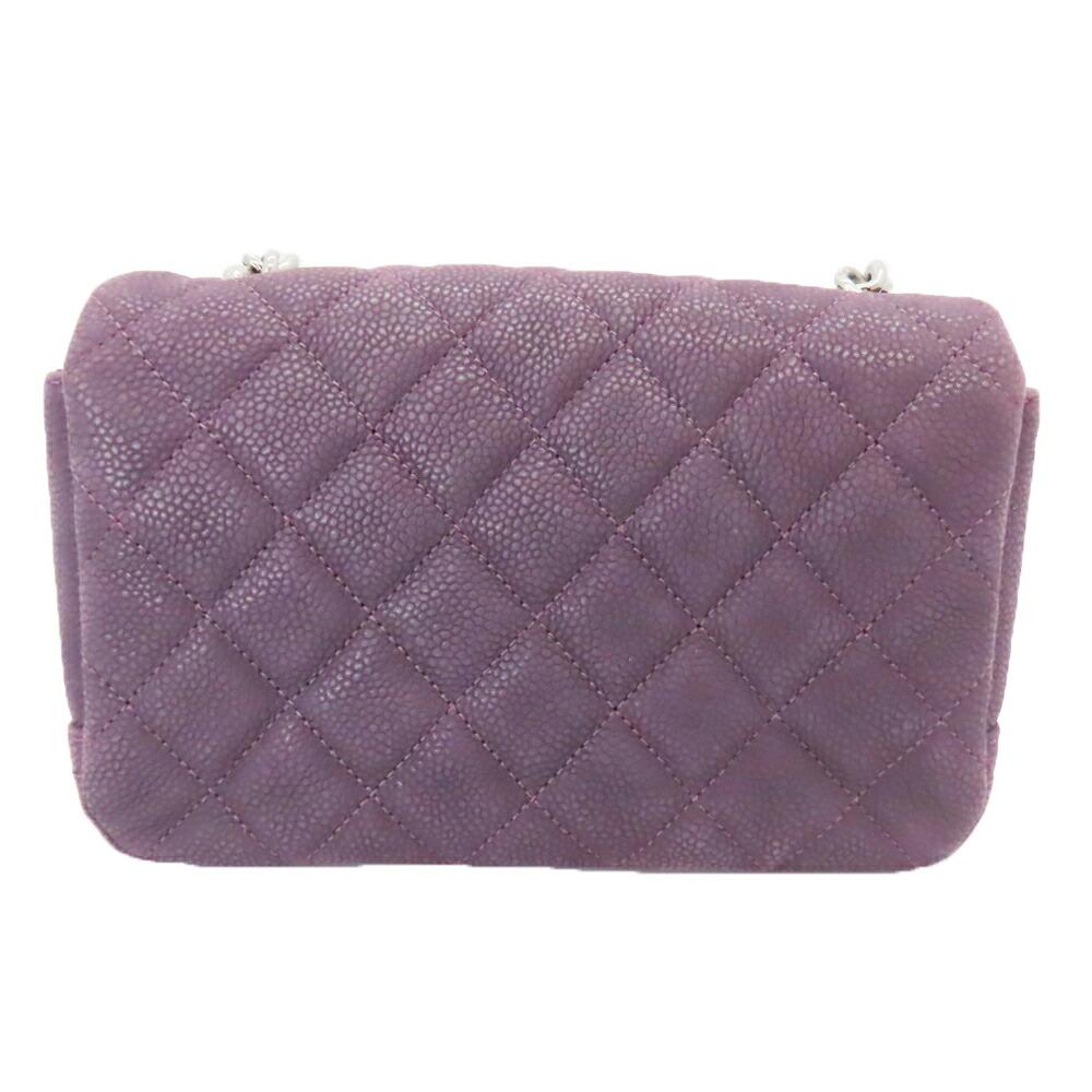 Purple Leather Chanel Crossbody Bag