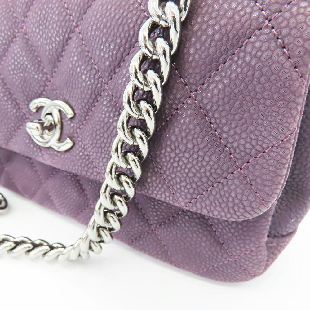 Purple Leather Chanel Crossbody Bag
