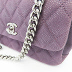 Purple Leather Chanel Crossbody Bag