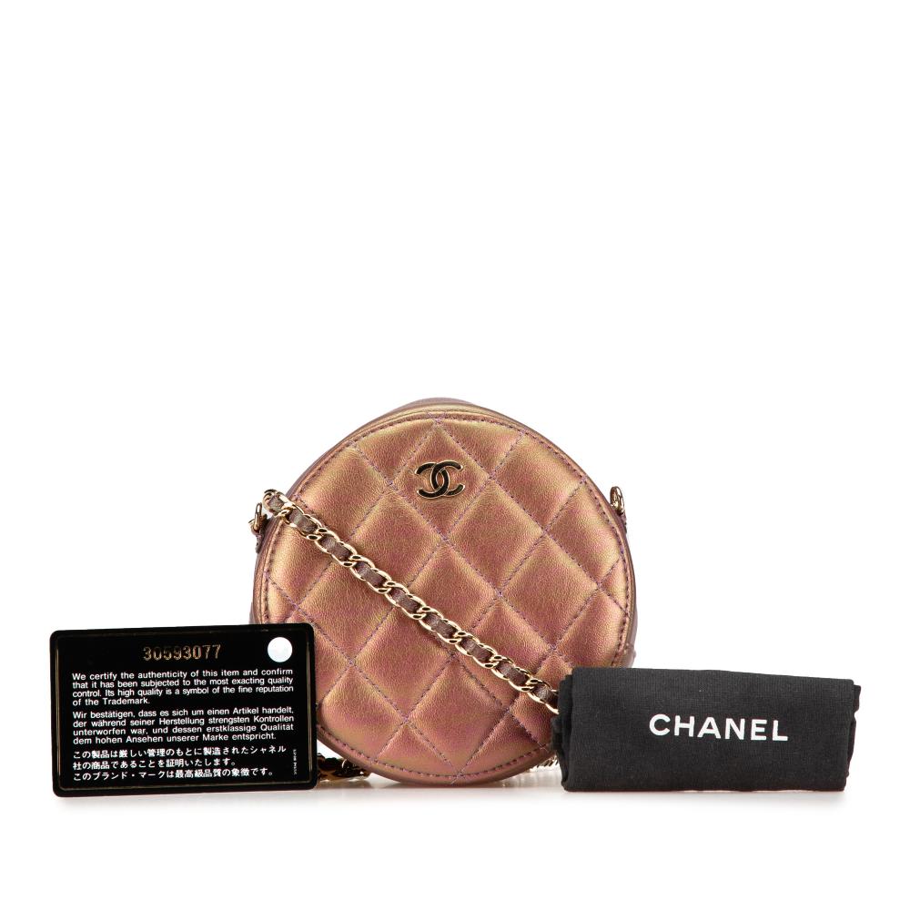 Purple Leather Chanel Crossbody Bag