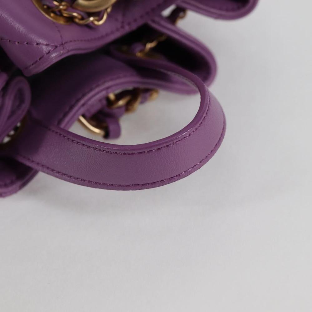 Purple Leather Chanel Backpack