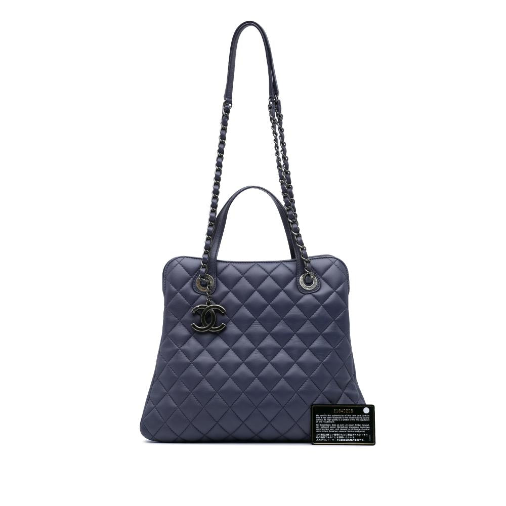 Purple Leather Chanel Tote