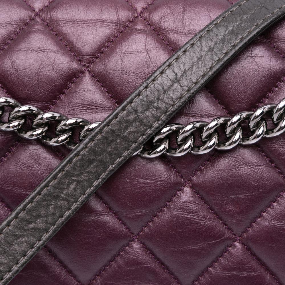 Purple Leather Chanel Flap Bag