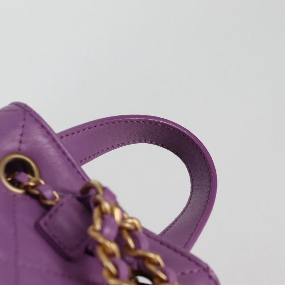 Purple Leather Chanel Backpack