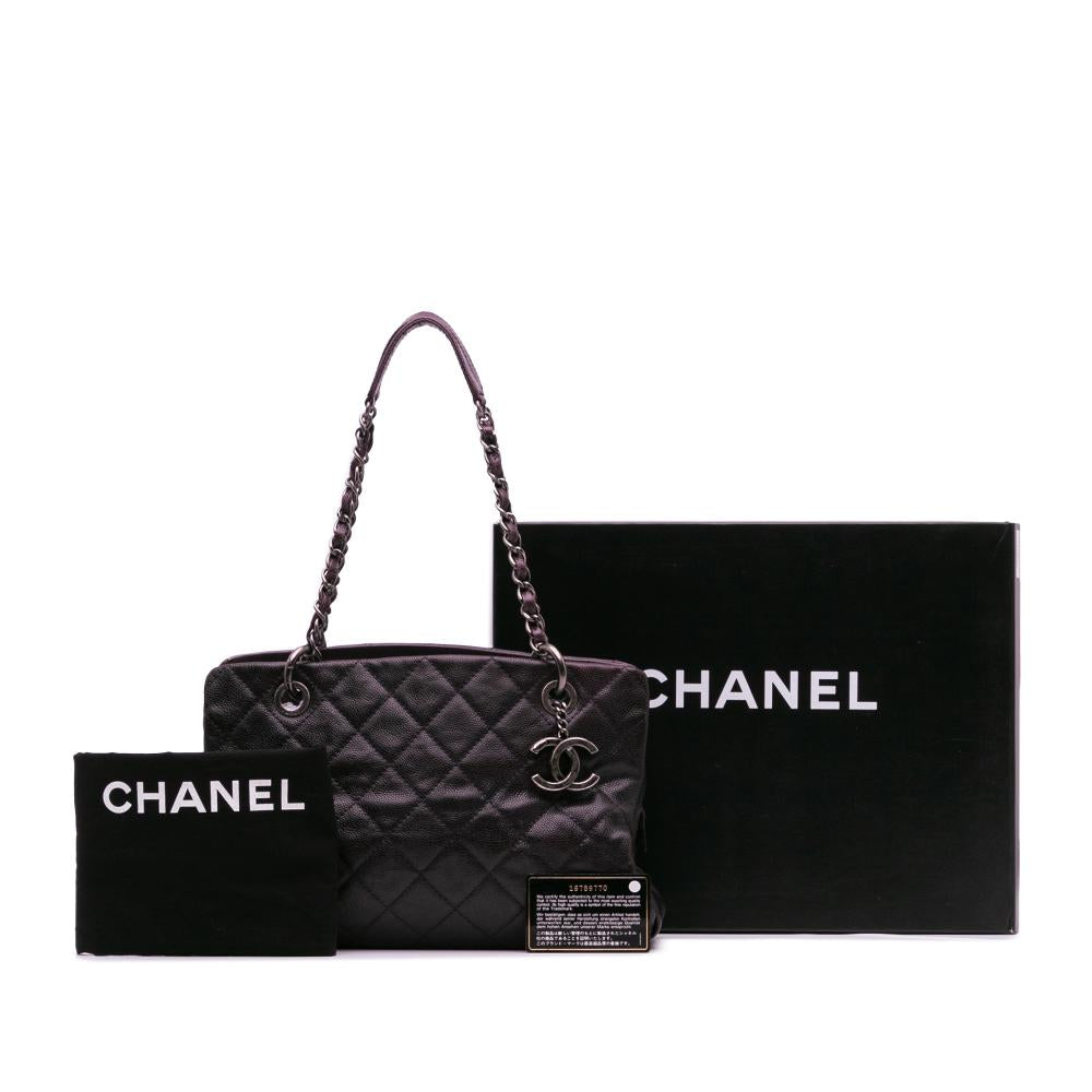 Purple Leather Chanel Tote