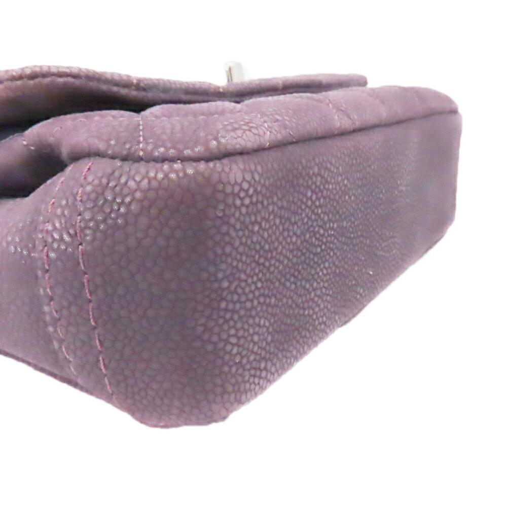 Purple Leather Chanel Crossbody Bag