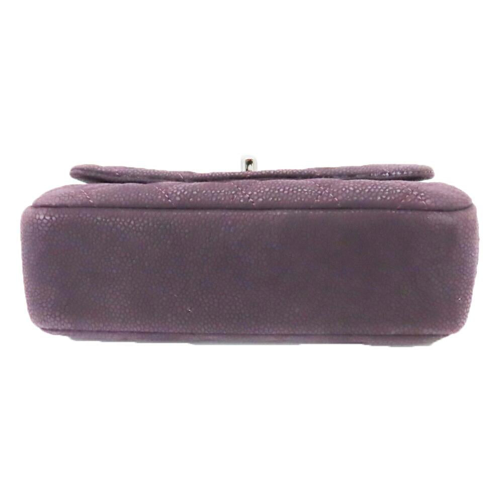 Purple Leather Chanel Crossbody Bag