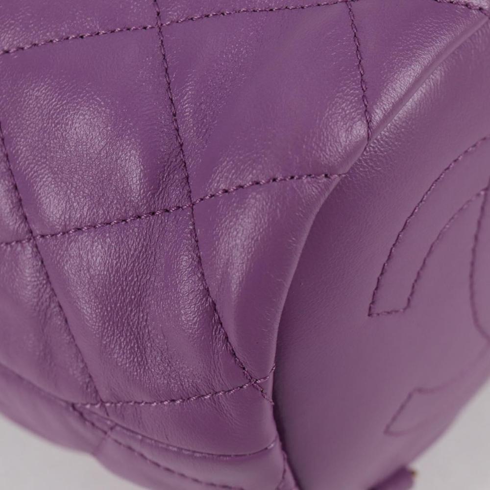 Purple Leather Chanel Backpack