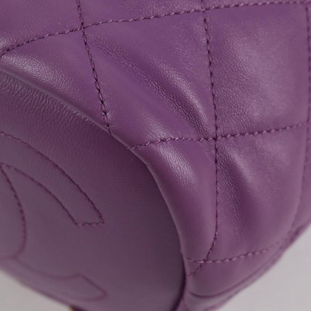 Purple Leather Chanel Backpack