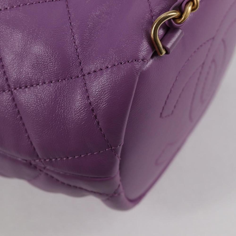 Purple Leather Chanel Backpack