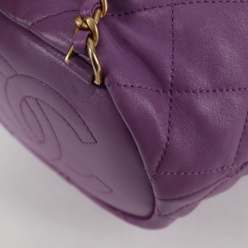 Purple Leather Chanel Backpack