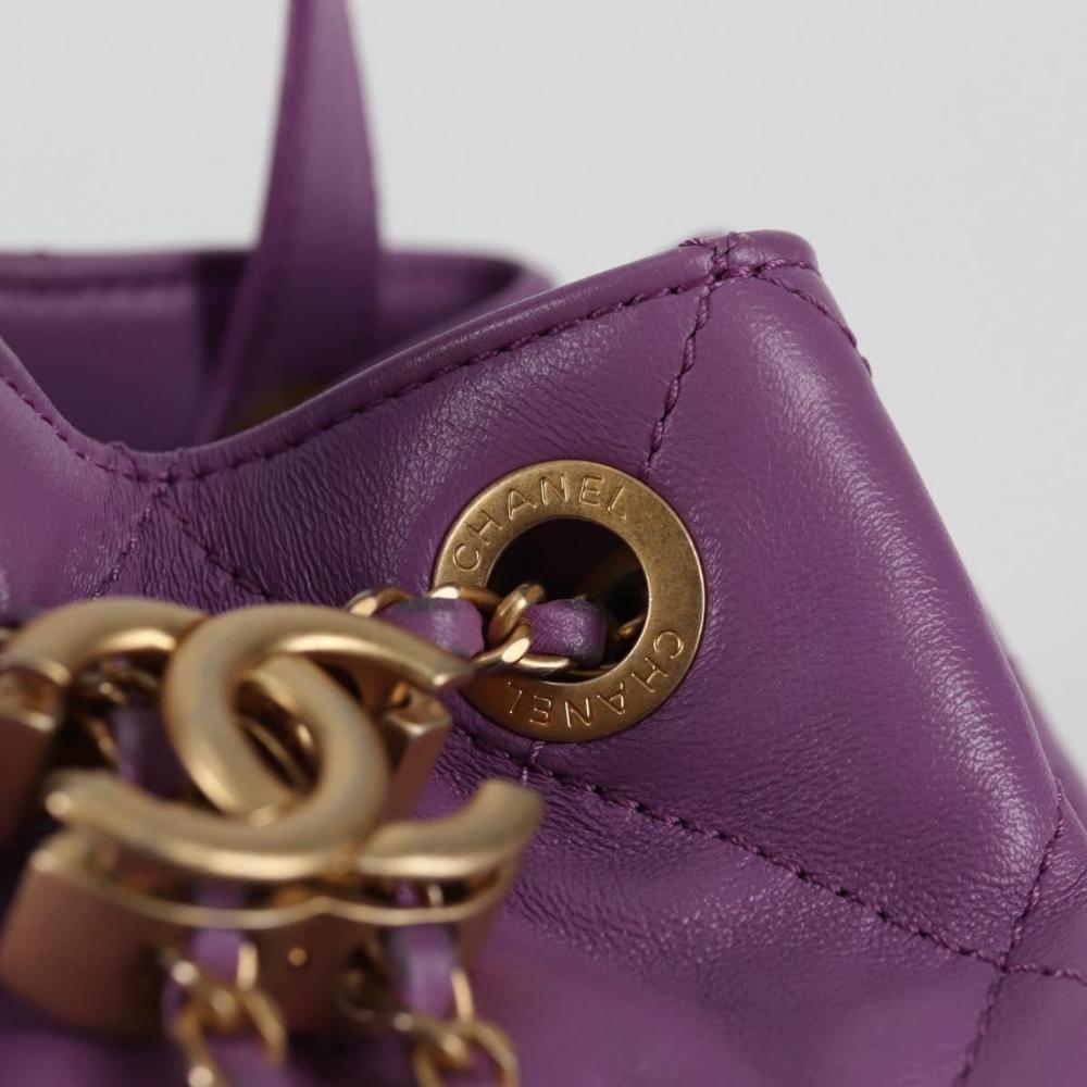 Purple Leather Chanel Backpack